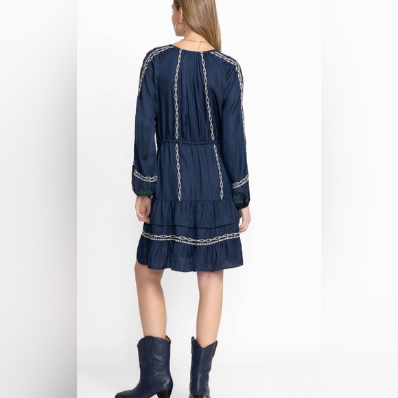 JOHNNY WAS LEXIE TIERED MINI DRESS
DEL MAR Navy Blue/size XL - Picture 3 of 7